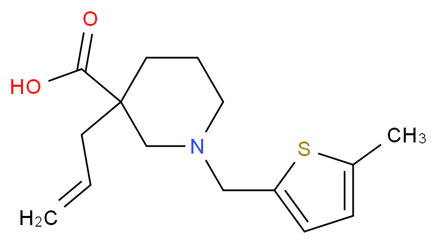 3-allyl-1-[(5-methyl-2-thienyl)methyl]piperidine-3-carboxylic acid_分子结构_CAS_)