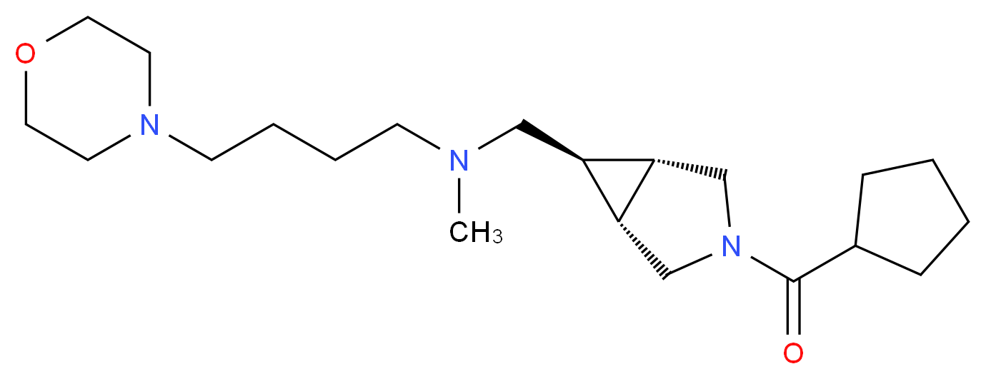 N-{[(1R*,5S*,6r)-3-(cyclopentylcarbonyl)-3-azabicyclo[3.1.0]hex-6-yl]methyl}-N-methyl-4-morpholin-4-ylbutan-1-amine_分子结构_CAS_)