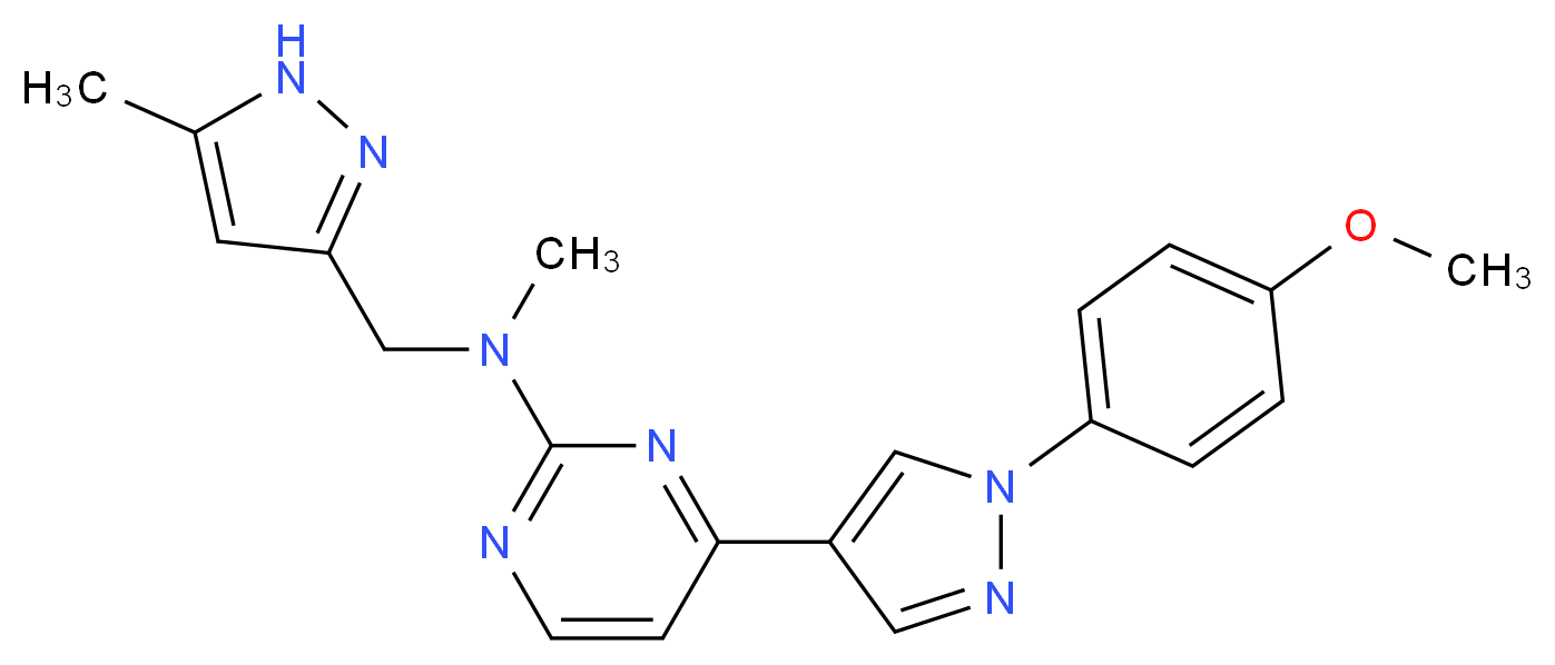 4-[1-(4-methoxyphenyl)-1H-pyrazol-4-yl]-N-methyl-N-[(5-methyl-1H-pyrazol-3-yl)methyl]pyrimidin-2-amine_分子结构_CAS_)