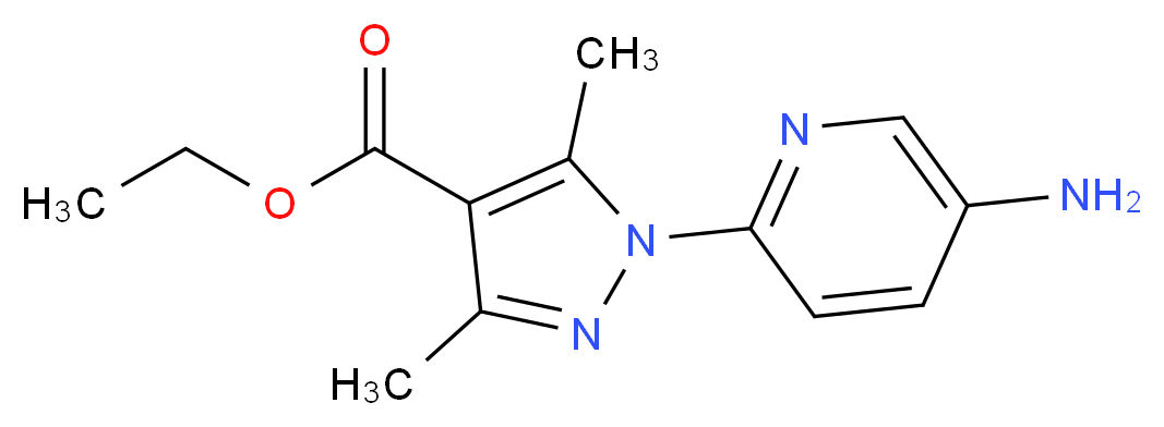 Ethyl 1-(5-amino-2-pyridinyl)-3,5-dimethyl-1H-pyrazole-4-carboxylate_分子结构_CAS_)