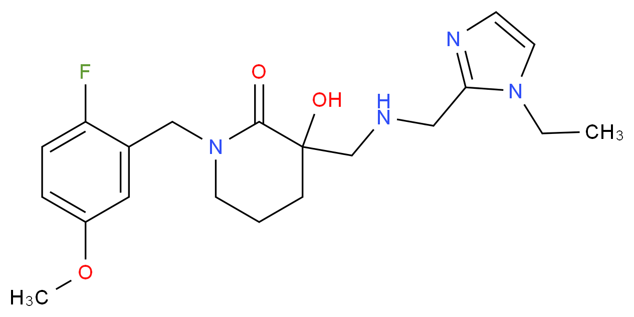 3-({[(1-ethyl-1H-imidazol-2-yl)methyl]amino}methyl)-1-(2-fluoro-5-methoxybenzyl)-3-hydroxypiperidin-2-one_分子结构_CAS_)