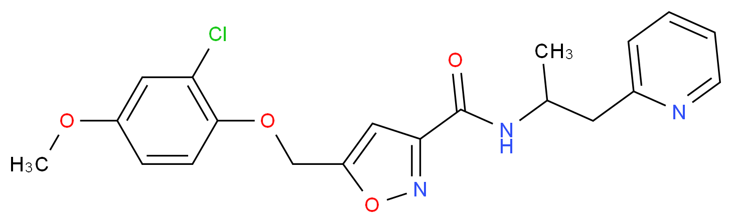 5-[(2-chloro-4-methoxyphenoxy)methyl]-N-[1-methyl-2-(2-pyridinyl)ethyl]-3-isoxazolecarboxamide_分子结构_CAS_)