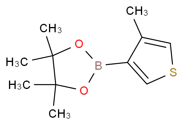 4,4,5,5-tetramethyl-2-(4-methylthiophen-3-yl)-1,3,2-dioxaborolane_分子结构_CAS_476620-20-9