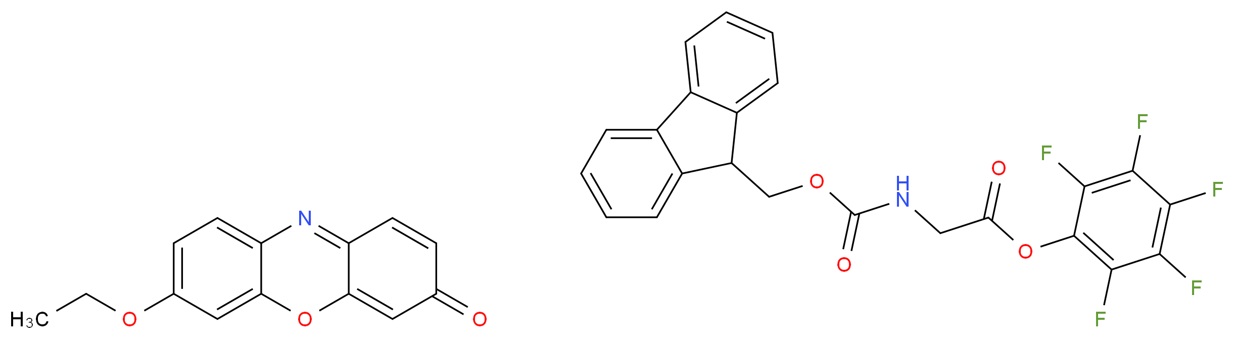7-ethoxy-3H-phenoxazin-3-one pentafluorophenyl 2-{[(9H-fluoren-9-ylmethoxy)carbonyl]amino}acetate_分子结构_CAS_5725-91-7