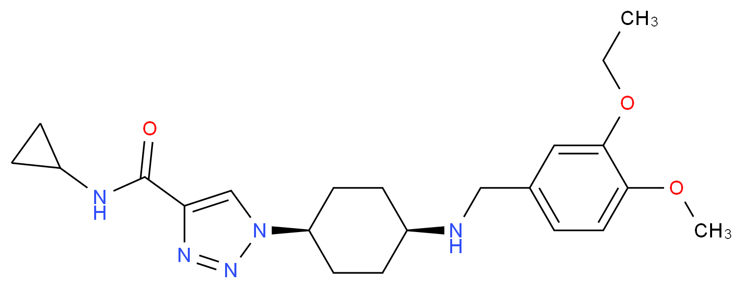 N-cyclopropyl-1-{cis-4-[(3-ethoxy-4-methoxybenzyl)amino]cyclohexyl}-1H-1,2,3-triazole-4-carboxamide_分子结构_CAS_)