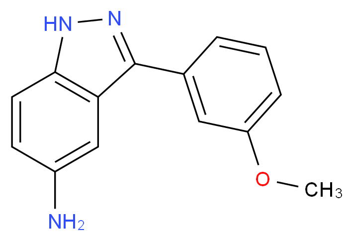 3-(3-Methoxyphenyl)-1H-indazol-5-aMine_分子结构_CAS_1176588-15-0)