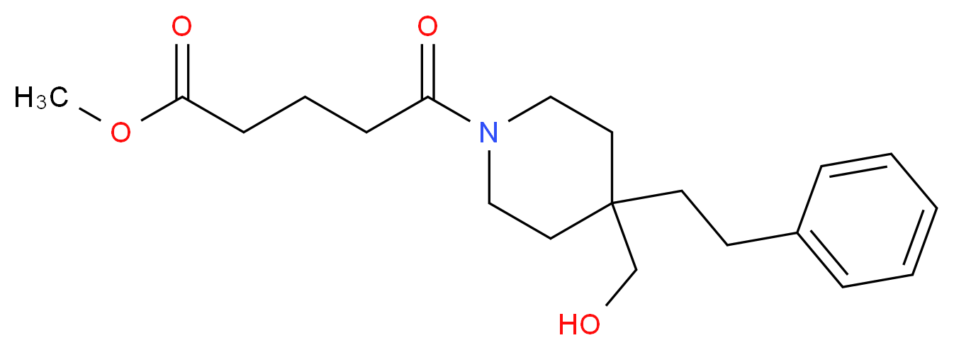 methyl 5-[4-(hydroxymethyl)-4-(2-phenylethyl)-1-piperidinyl]-5-oxopentanoate_分子结构_CAS_)