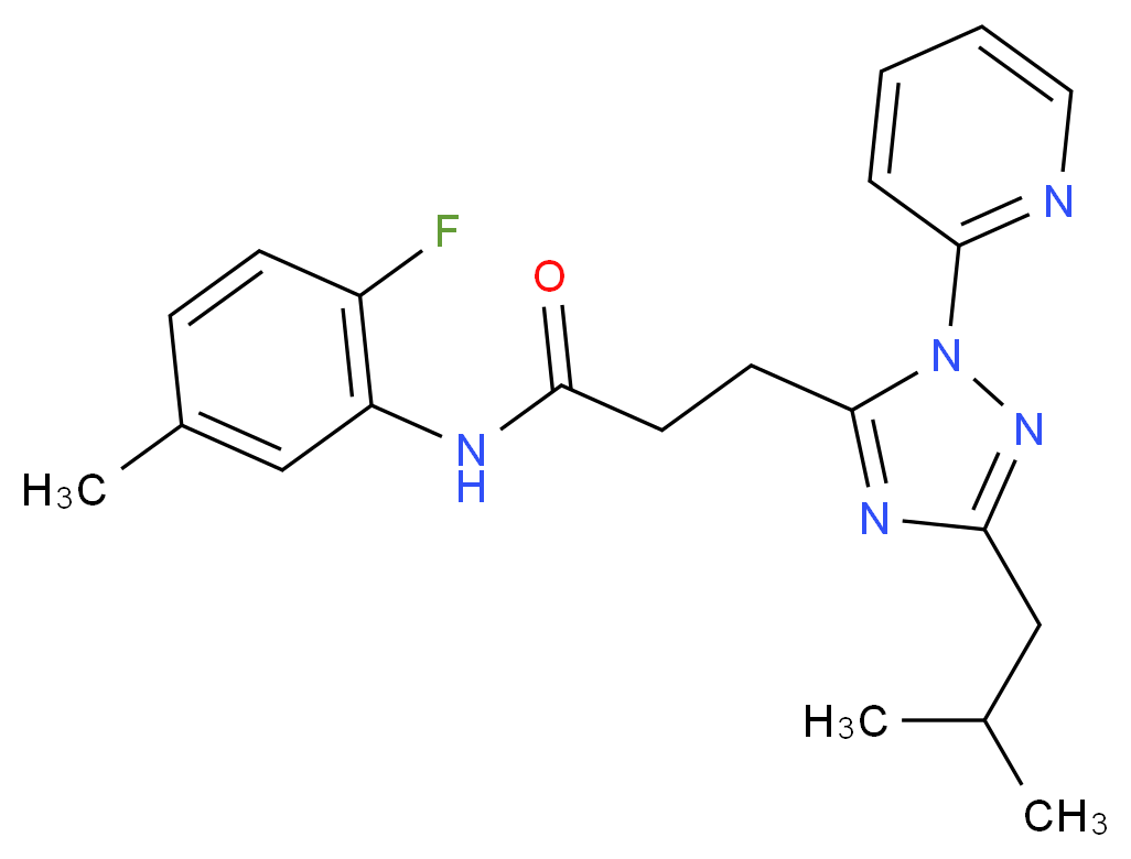 N-(2-fluoro-5-methylphenyl)-3-(3-isobutyl-1-pyridin-2-yl-1H-1,2,4-triazol-5-yl)propanamide_分子结构_CAS_)
