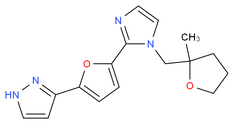 3-(5-{1-[(2-methyltetrahydrofuran-2-yl)methyl]-1H-imidazol-2-yl}-2-furyl)-1H-pyrazole_分子结构_CAS_)