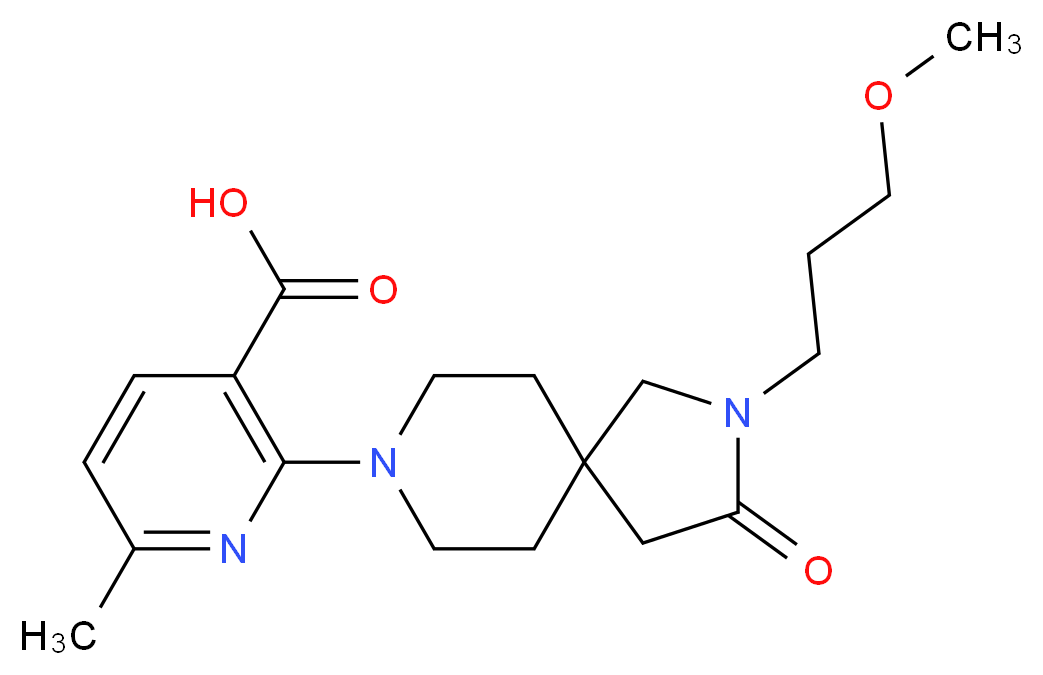 2-[2-(3-methoxypropyl)-3-oxo-2,8-diazaspiro[4.5]dec-8-yl]-6-methylnicotinic acid_分子结构_CAS_)