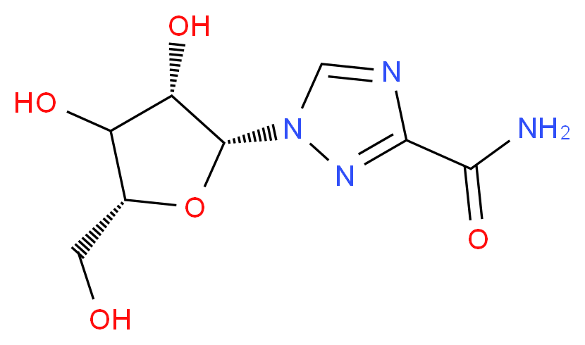 1-[(2R,3S,5R)-3,4-dihydroxy-5-(hydroxymethyl)oxolan-2-yl]-1H-1,2,4-triazole-3-carboxamide_分子结构_CAS_36791-04-5