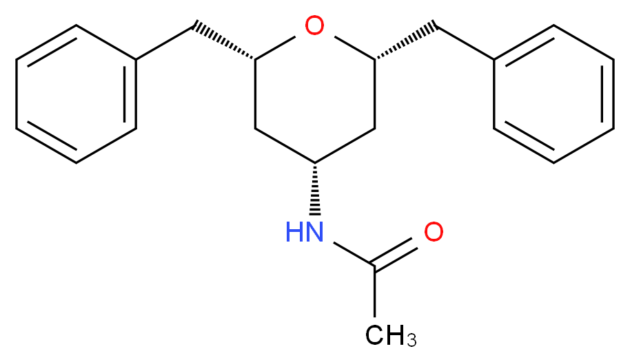 N-[(2R*,6S*)-2,6-dibenzyltetrahydro-2H-pyran-4-yl]acetamide_分子结构_CAS_)