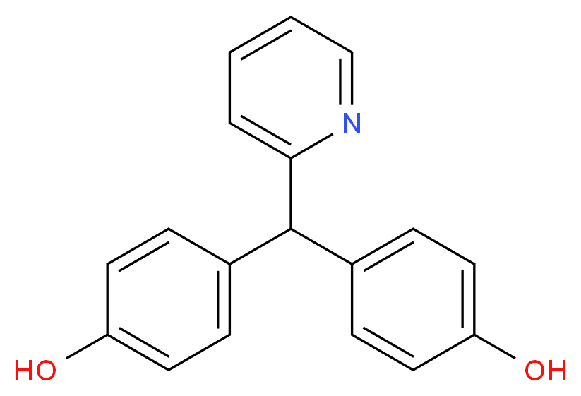 4-[(4-hydroxyphenyl)(pyridin-2-yl)methyl]phenol_分子结构_CAS_603-41-8