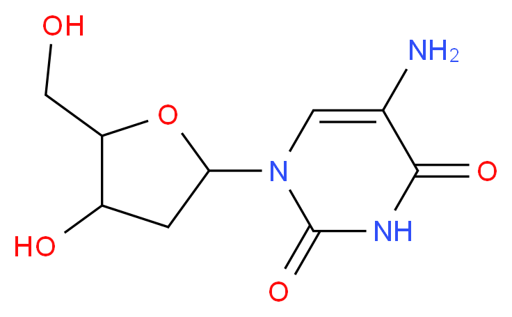 5-amino-1-[4-hydroxy-5-(hydroxymethyl)oxolan-2-yl]-1,2,3,4-tetrahydropyrimidine-2,4-dione_分子结构_CAS_5536-30-1