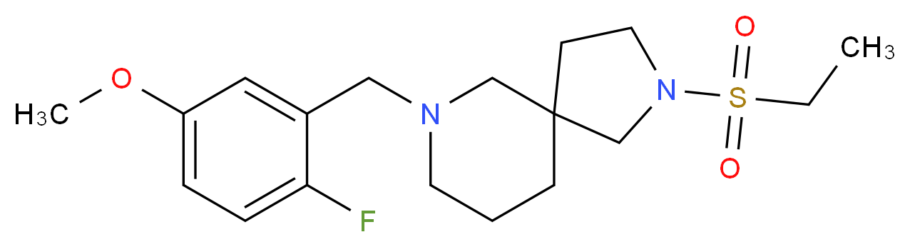 2-(ethylsulfonyl)-7-(2-fluoro-5-methoxybenzyl)-2,7-diazaspiro[4.5]decane_分子结构_CAS_)