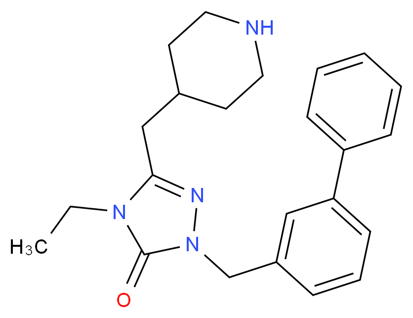 2-(3-biphenylylmethyl)-4-ethyl-5-(4-piperidinylmethyl)-2,4-dihydro-3H-1,2,4-triazol-3-one_分子结构_CAS_)