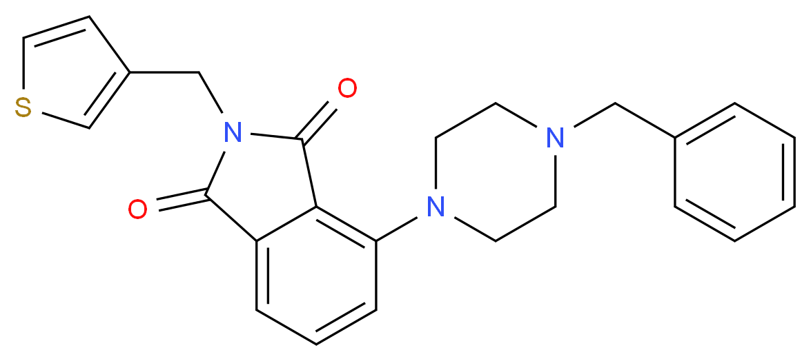4-(4-benzyl-1-piperazinyl)-2-(3-thienylmethyl)-1H-isoindole-1,3(2H)-dione_分子结构_CAS_)