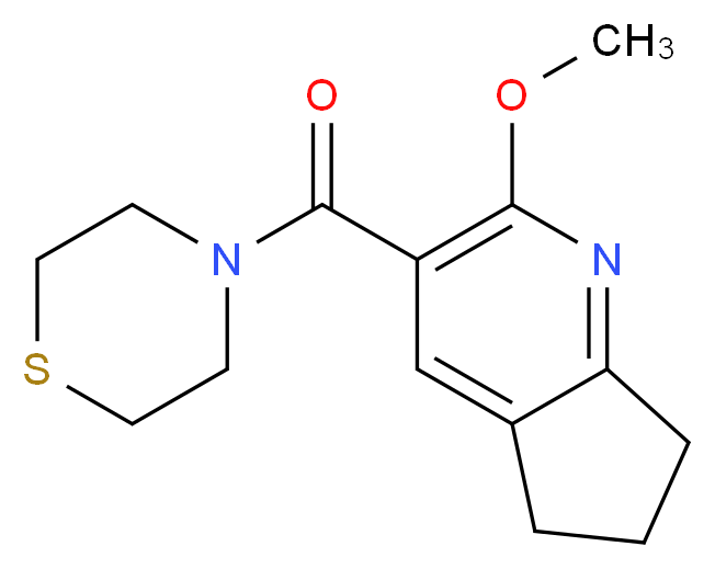 2-methoxy-3-(4-thiomorpholinylcarbonyl)-6,7-dihydro-5H-cyclopenta[b]pyridine_分子结构_CAS_)