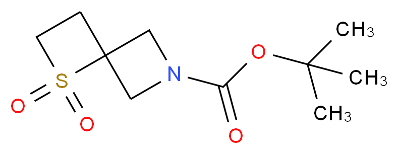 tert-butyl 1,1-dioxo-1$l^{6}-thia-6-azaspiro[3.3]heptane-6-carboxylate_分子结构_CAS_1223573-25-8