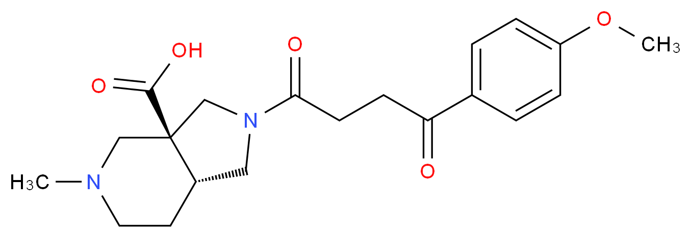 (3aS*,7aR*)-2-[4-(4-methoxyphenyl)-4-oxobutanoyl]-5-methyloctahydro-3aH-pyrrolo[3,4-c]pyridine-3a-carboxylic acid_分子结构_CAS_)