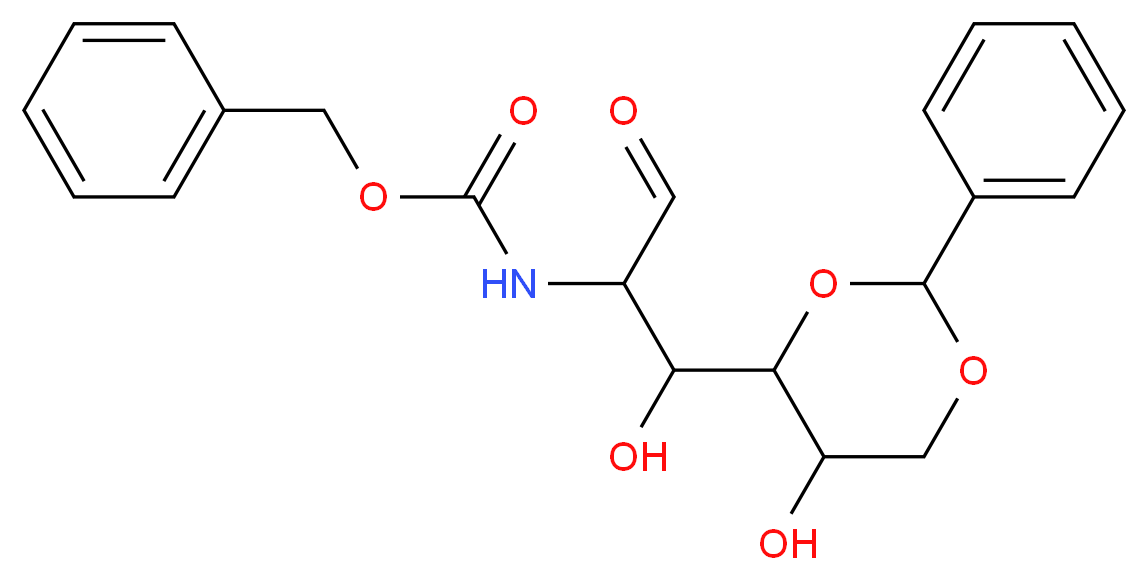 benzyl N-[1-hydroxy-1-(5-hydroxy-2-phenyl-1,3-dioxan-4-yl)-3-oxopropan-2-yl]carbamate_分子结构_CAS_14534-82-8