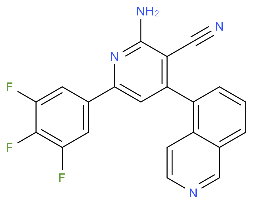 2-amino-4-isoquinolin-5-yl-6-(3,4,5-trifluorophenyl)nicotinonitrile_分子结构_CAS_)