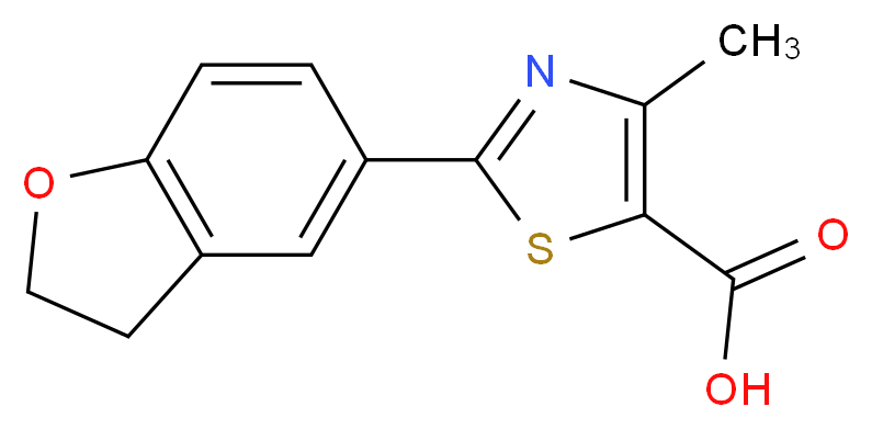 2-(2,3-dihydro-1-benzofuran-5-yl)-4-methyl-1,3-thiazole-5-carboxylic acid_分子结构_CAS_690632-04-3