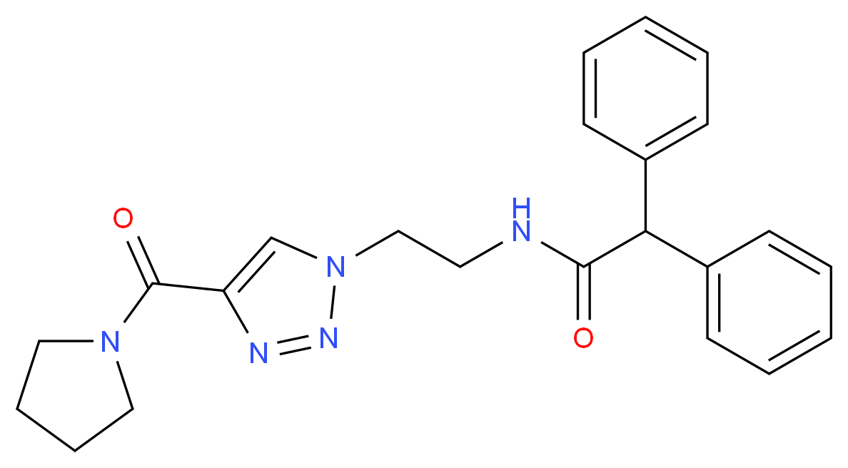 2,2-diphenyl-N-{2-[4-(1-pyrrolidinylcarbonyl)-1H-1,2,3-triazol-1-yl]ethyl}acetamide_分子结构_CAS_)