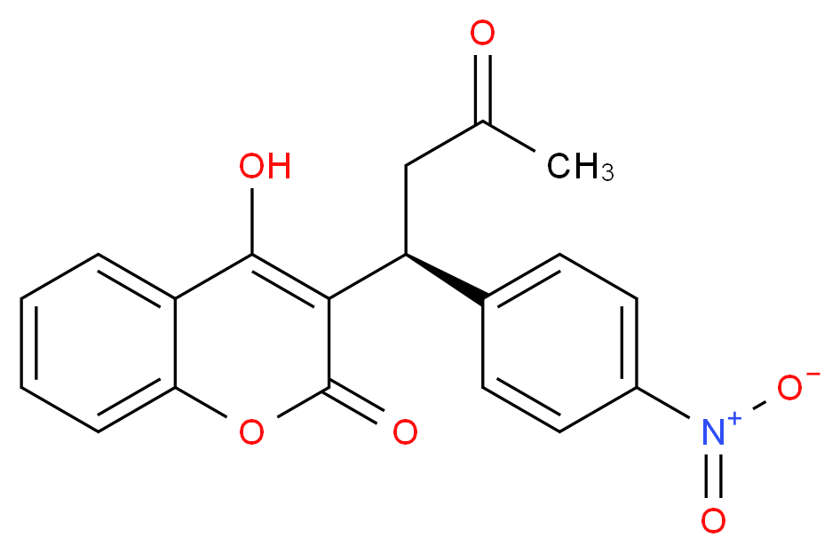 4-hydroxy-3-[(1S)-1-(4-nitrophenyl)-3-oxobutyl]-2H-chromen-2-one_分子结构_CAS_66556-78-3