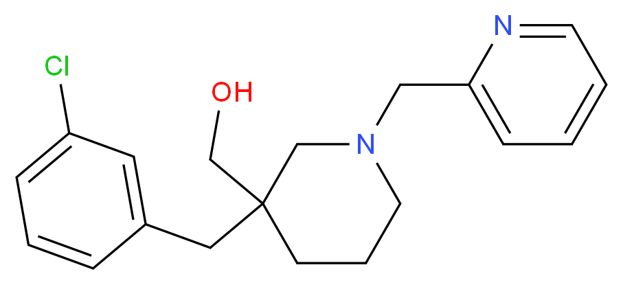 [3-(3-chlorobenzyl)-1-(2-pyridinylmethyl)-3-piperidinyl]methanol_分子结构_CAS_)