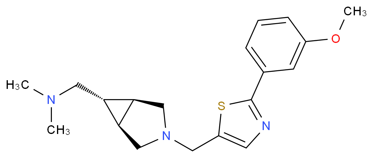 1-((1R*,5S*,6r)-3-{[2-(3-methoxyphenyl)-1,3-thiazol-5-yl]methyl}-3-azabicyclo[3.1.0]hex-6-yl)-N,N-dimethylmethanamine_分子结构_CAS_)