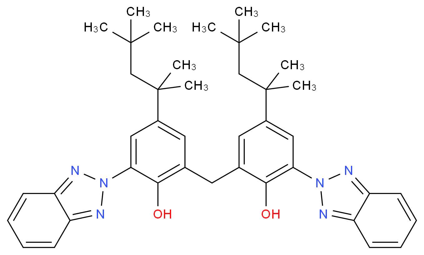 2,2′-亚甲基双(4-叔辛基-6-苯并三唑苯酚)_分子结构_CAS_103597-45-1)