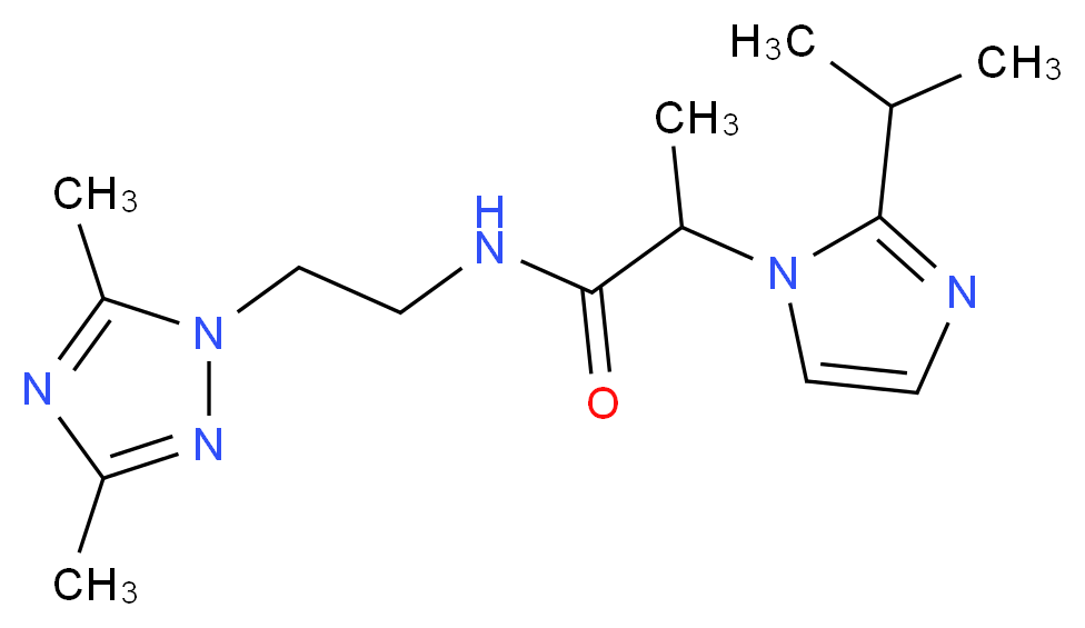 N-[2-(3,5-dimethyl-1H-1,2,4-triazol-1-yl)ethyl]-2-(2-isopropyl-1H-imidazol-1-yl)propanamide_分子结构_CAS_)