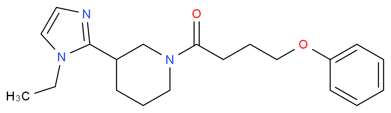 3-(1-ethyl-1H-imidazol-2-yl)-1-(4-phenoxybutanoyl)piperidine_分子结构_CAS_)