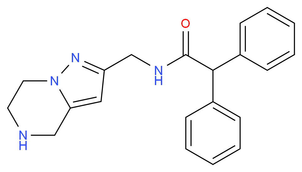 2,2-diphenyl-N-(4,5,6,7-tetrahydropyrazolo[1,5-a]pyrazin-2-ylmethyl)acetamide_分子结构_CAS_)