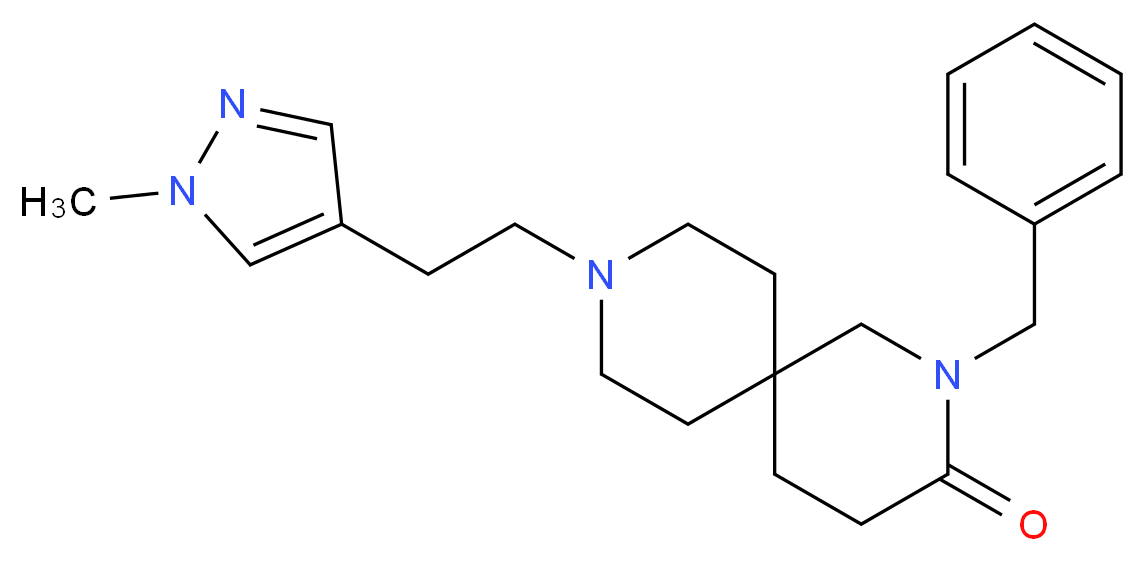 2-benzyl-9-[2-(1-methyl-1H-pyrazol-4-yl)ethyl]-2,9-diazaspiro[5.5]undecan-3-one_分子结构_CAS_)