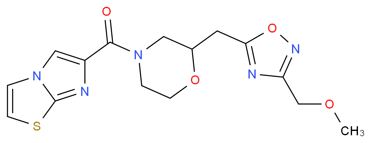 6-[(2-{[3-(methoxymethyl)-1,2,4-oxadiazol-5-yl]methyl}-4-morpholinyl)carbonyl]imidazo[2,1-b][1,3]thiazole_分子结构_CAS_)