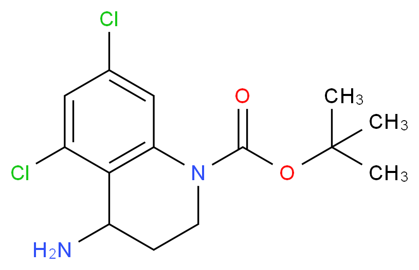 4-Amino-5,7-dichloro-3,4-dihydro-2H-quinoline-1-carboxylic acid tert-butyl ester_分子结构_CAS_886362-15-8)