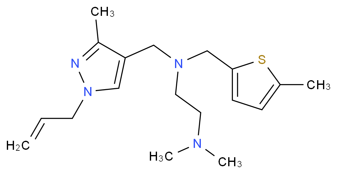 N-[(1-allyl-3-methyl-1H-pyrazol-4-yl)methyl]-N',N'-dimethyl-N-[(5-methyl-2-thienyl)methyl]ethane-1,2-diamine_分子结构_CAS_)