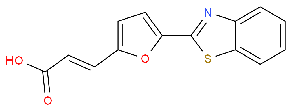 (2E)-3-[5-(1,3-benzothiazol-2-yl)furan-2-yl]prop-2-enoic acid_分子结构_CAS_64154-13-8