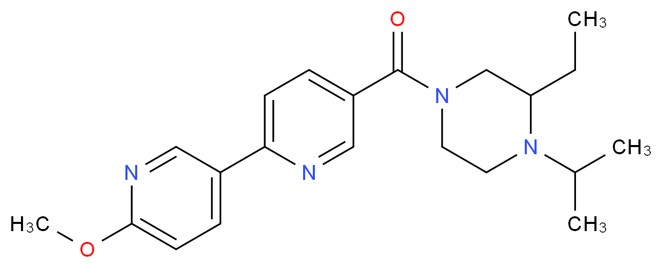 5-[(3-ethyl-4-isopropylpiperazin-1-yl)carbonyl]-6'-methoxy-2,3'-bipyridine_分子结构_CAS_)