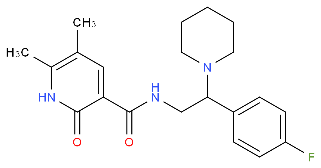 N-[2-(4-fluorophenyl)-2-piperidin-1-ylethyl]-5,6-dimethyl-2-oxo-1,2-dihydropyridine-3-carboxamide_分子结构_CAS_)