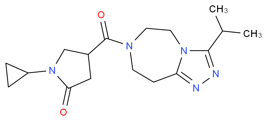 1-cyclopropyl-4-[(3-isopropyl-5,6,8,9-tetrahydro-7H-[1,2,4]triazolo[4,3-d][1,4]diazepin-7-yl)carbonyl]-2-pyrrolidinone_分子结构_CAS_)