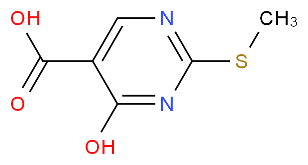 4-hydroxy-2-(methylsulfanyl)pyrimidine-5-carboxylic acid_分子结构_CAS_397308-78-0