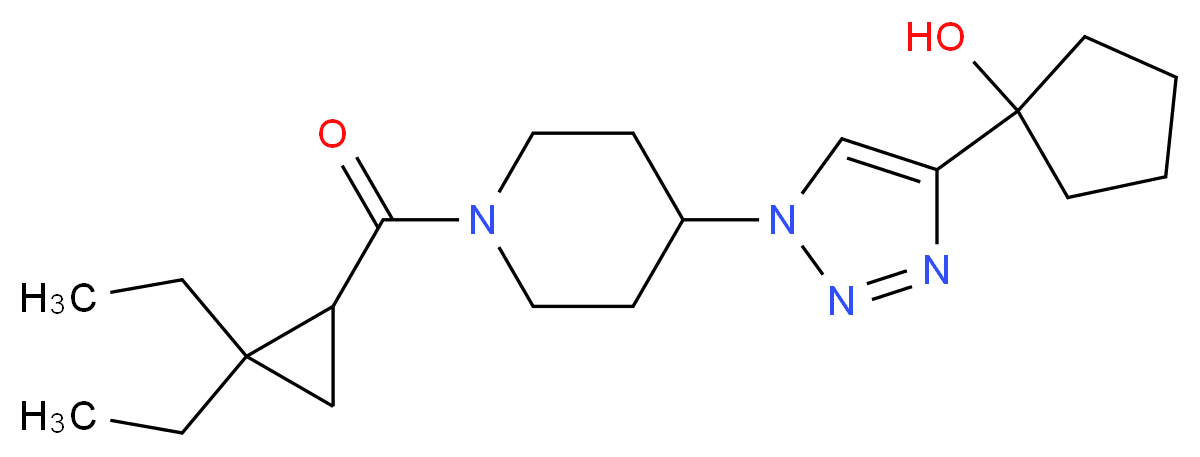 1-(1-{1-[(2,2-diethylcyclopropyl)carbonyl]piperidin-4-yl}-1H-1,2,3-triazol-4-yl)cyclopentanol_分子结构_CAS_)