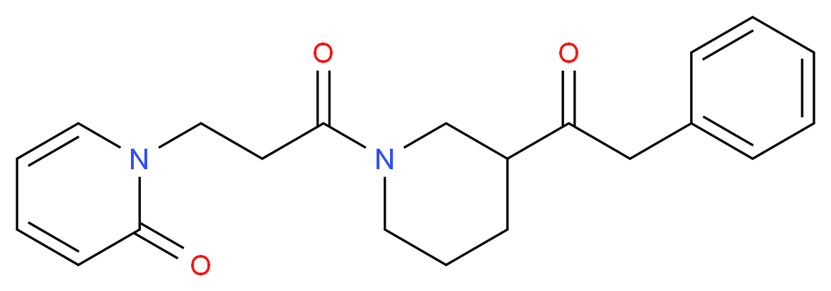 1-{3-oxo-3-[3-(phenylacetyl)-1-piperidinyl]propyl}-2(1H)-pyridinone_分子结构_CAS_)