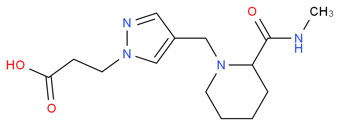 3-[4-({2-[(methylamino)carbonyl]piperidin-1-yl}methyl)-1H-pyrazol-1-yl]propanoic acid_分子结构_CAS_)