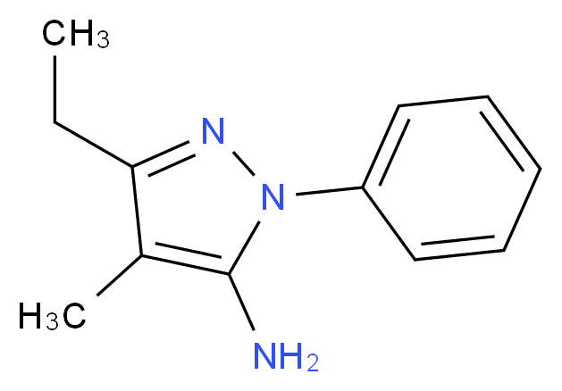 3-ethyl-4-methyl-1-phenyl-1H-pyrazol-5-amine_分子结构_CAS_91642-97-6)