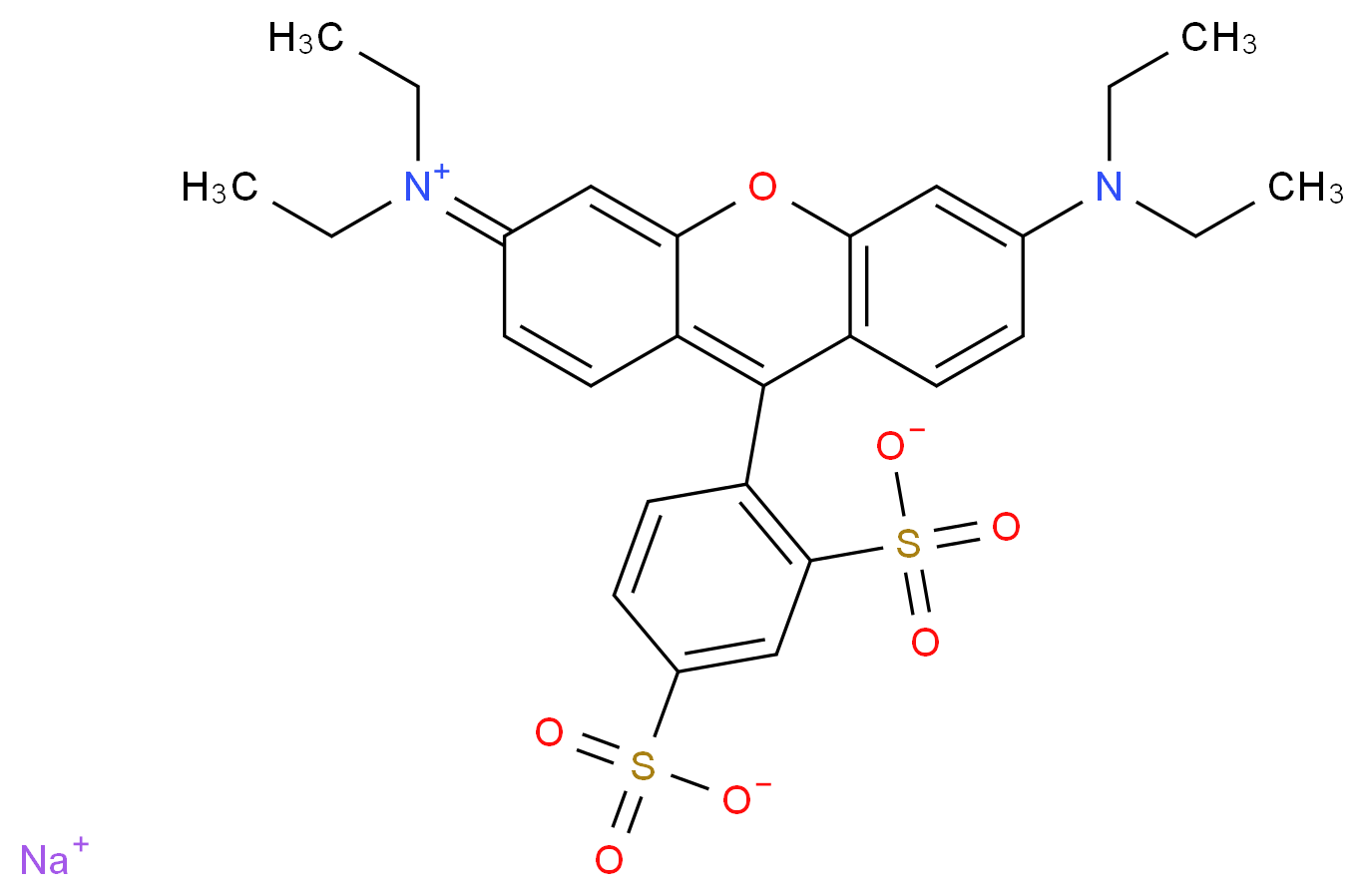 Sulforhodamine B sodium salt_分子结构_CAS_3520-42-1)