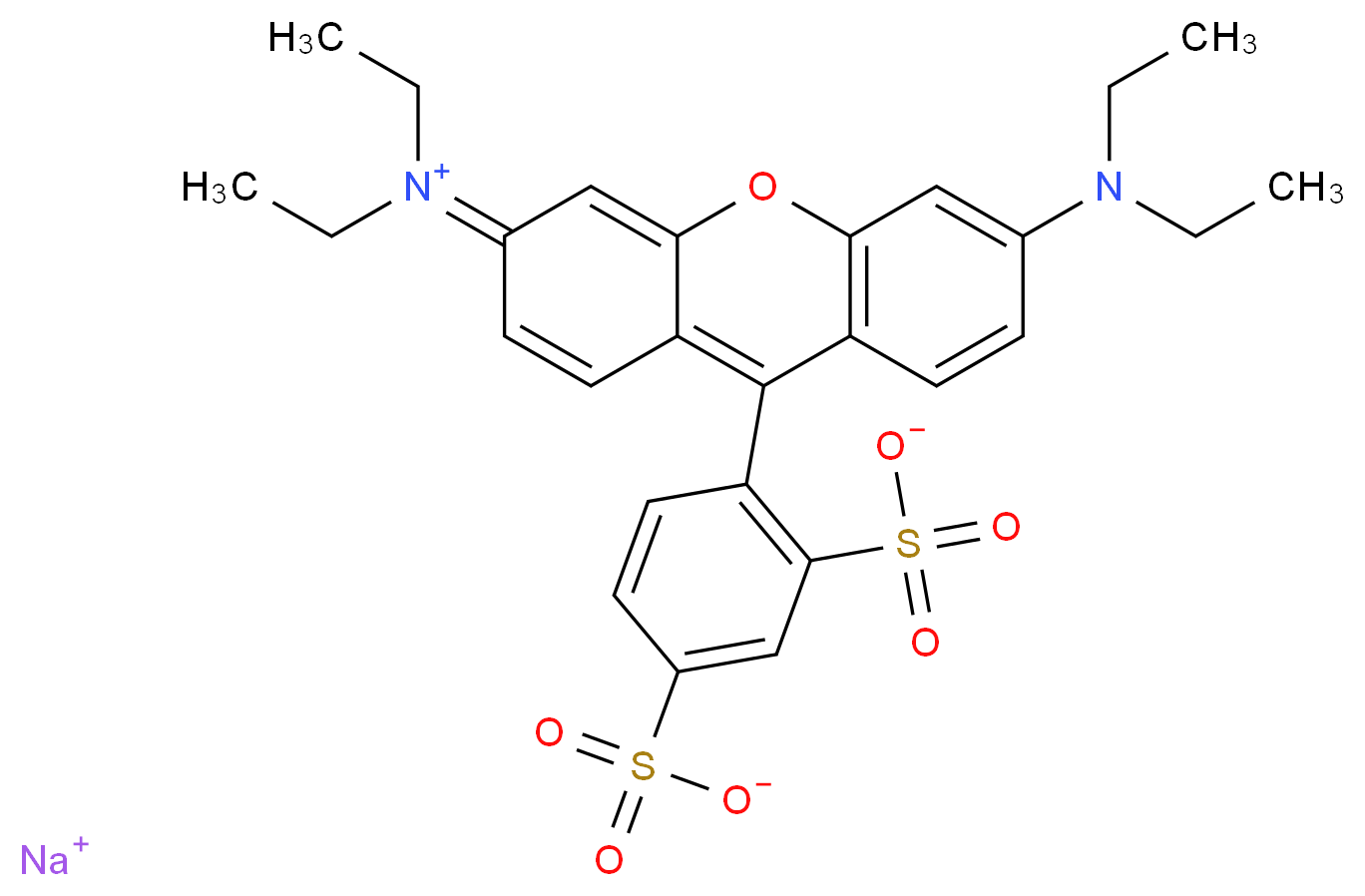 LISSAMINE RHODAMINE B-200 ON CELITE 5%_分子结构_CAS_3520-42-1)